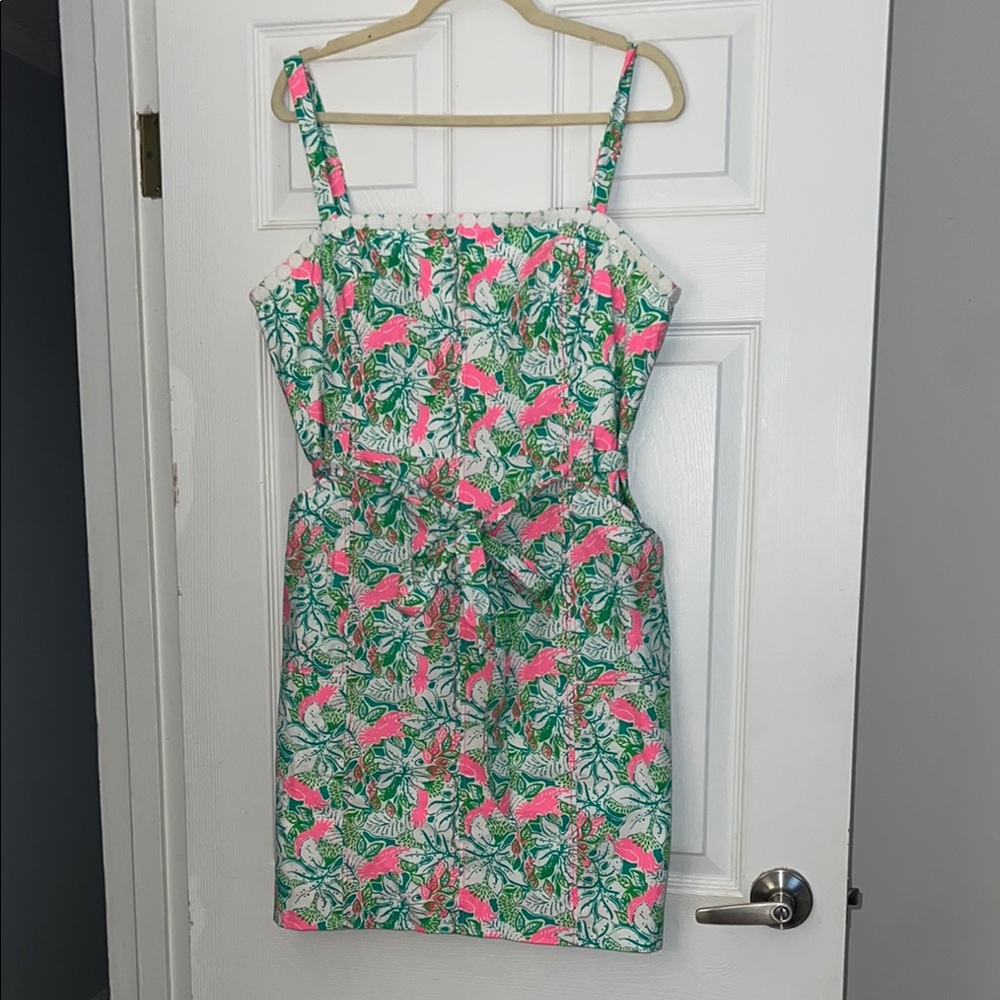 Lilly Pulitzer Pink and Green Tropical Dress